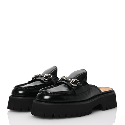 Gucci Cordovan Lux Womens Sylke Horsebit Platform Mules 37 Black 3 of 15