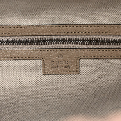 Gucci GG Supreme Monogram Textured Dollar Calfskin Web Medium Savoy Duffle Bag Beige Mystic White Oatmeal 6 of 10