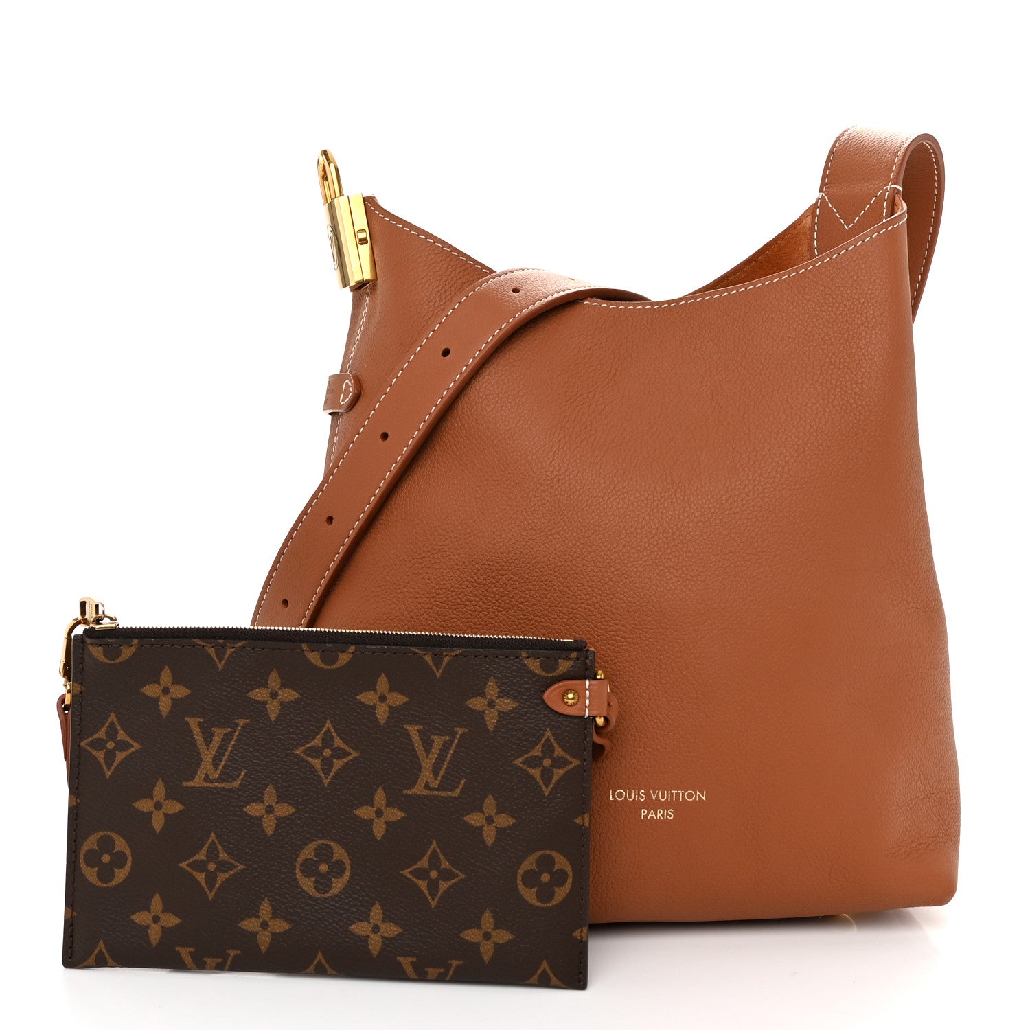 Louis Vuitton Grained Calfskin Low Key Hobo PM Cognac 3 of 10