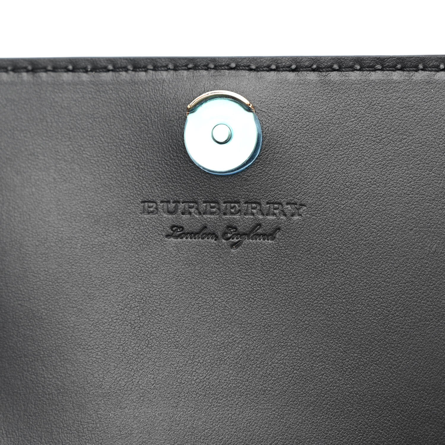 Burberry Derby Calfskin House Check Wallet On Chain Black 6 of 9