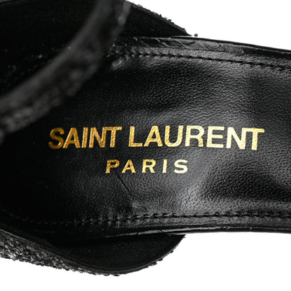 Saint Laurent Glitter Ayers Opyum Sandals 36.5 Black 7 of 10