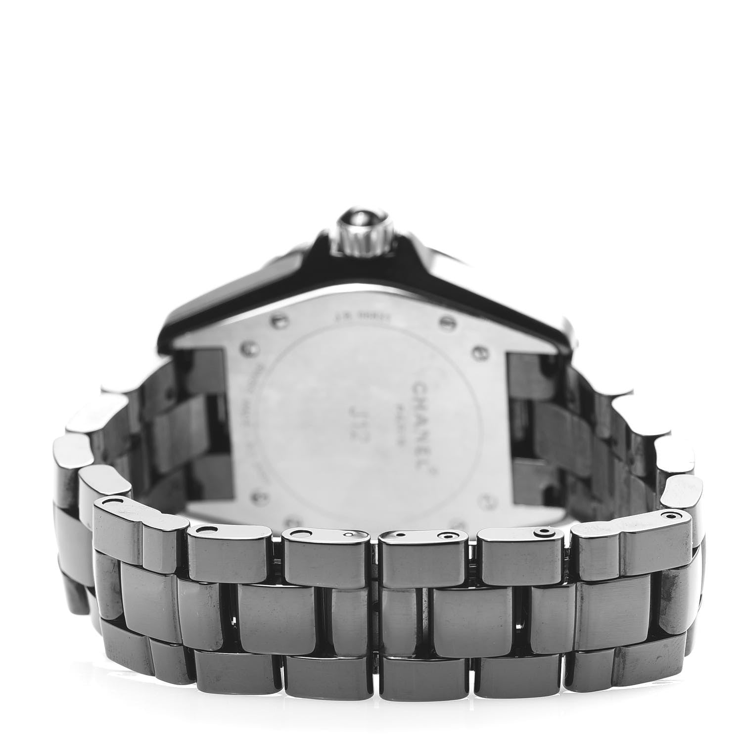 Chanel Stainless Steel Ceramic Diamond 38mm J12 Quartz Watch Black 3 of 5