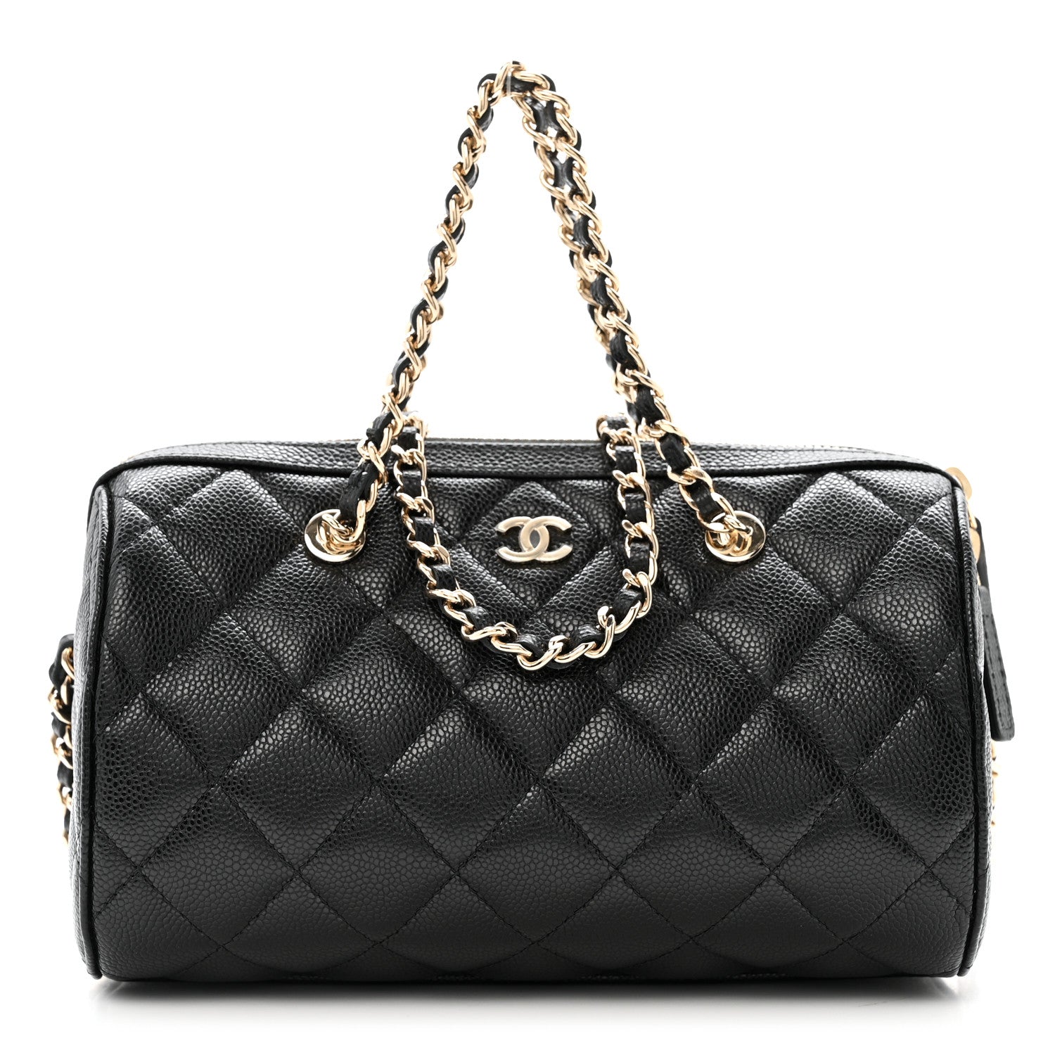 Chanel Caviar Quilted Barrel Clutch With Chain  Black 1 of 11