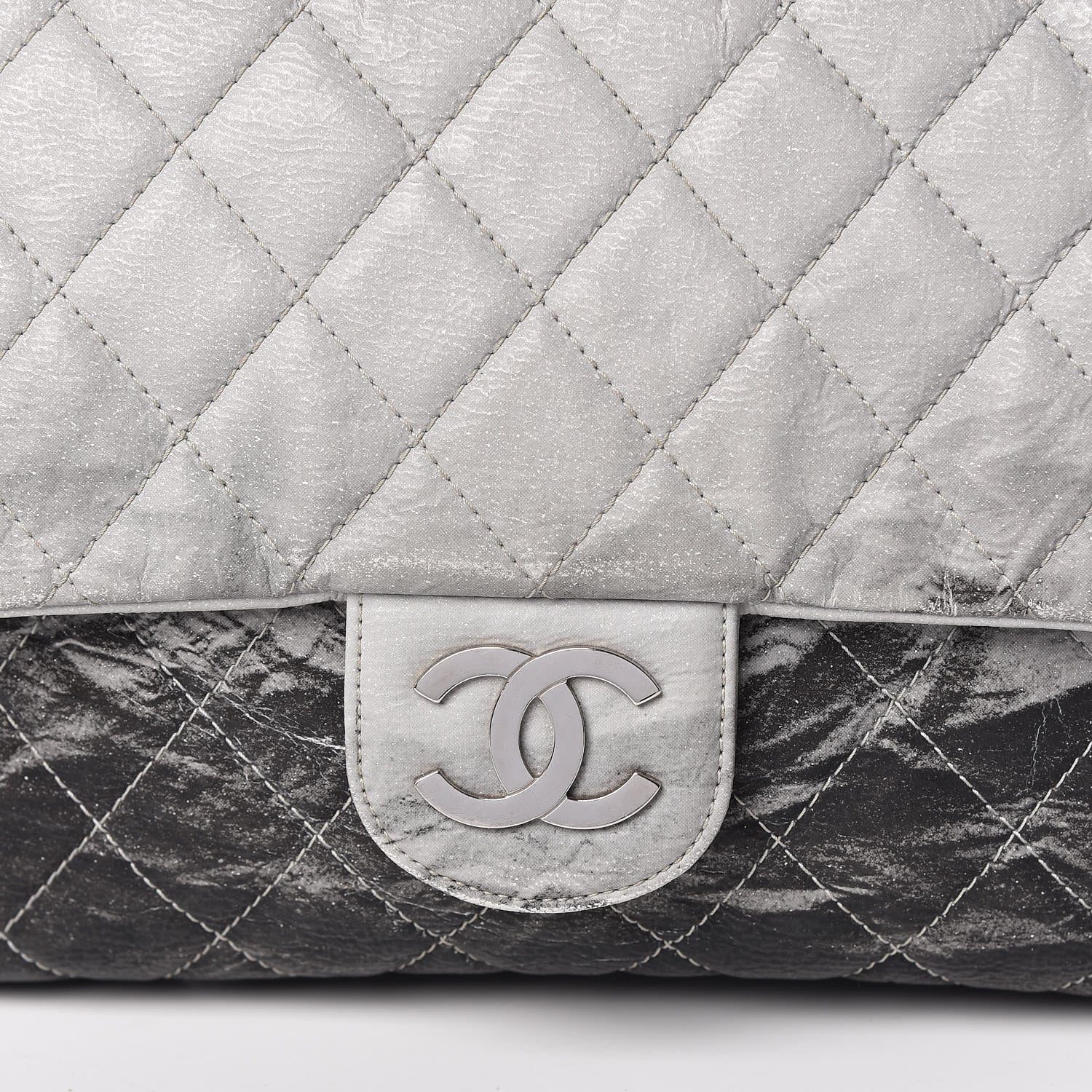 Chanel Vinyl Quilted Jumbo Melrose Degrade Flap Black 11 of 15