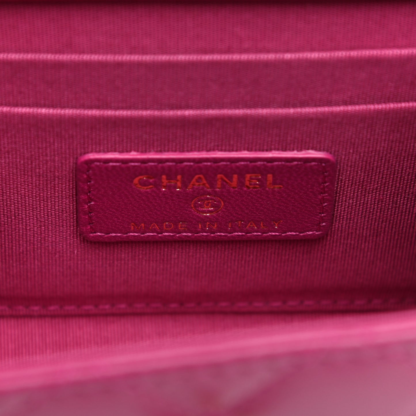 Lambskin Quilted Mini Trendy CC Clutch With Chain Fuchsia
