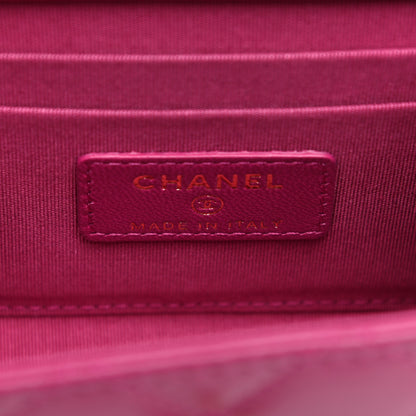 Chanel Lambskin Quilted Mini Trendy CC Clutch With Chain Fuchsia 6 of 11