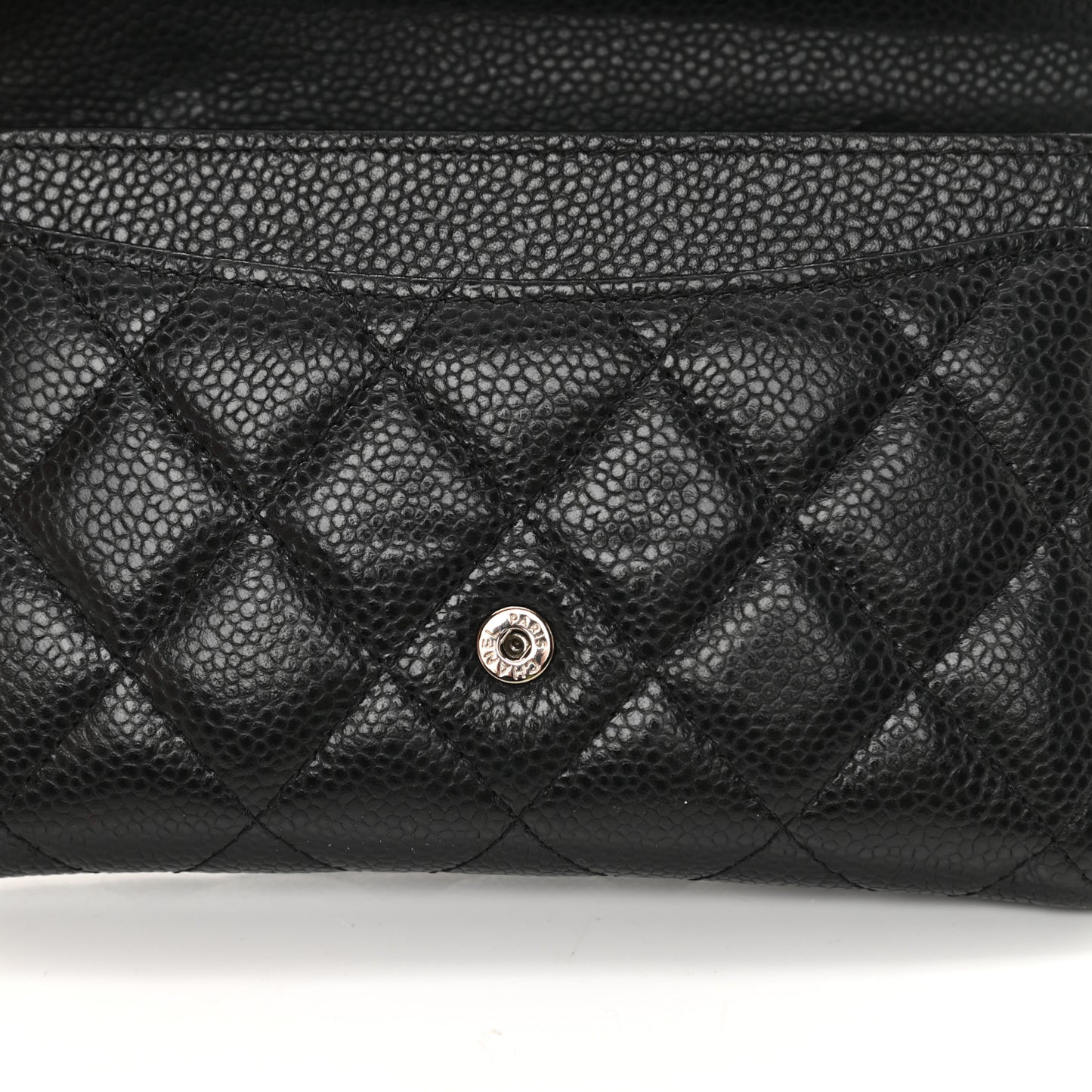Caviar Quilted Small Flap Wallet Black
