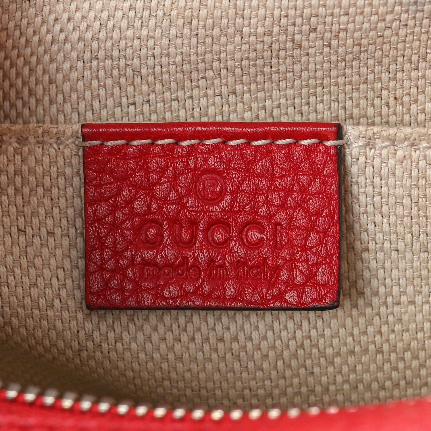 Gucci Pebbled Calfskin Small Soho Disco Bag Tabasco Red 6 of 10