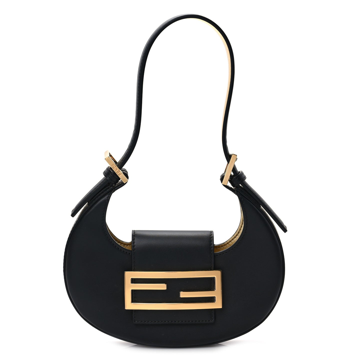 Vitello King Mini Cookie Hobo Bag Black