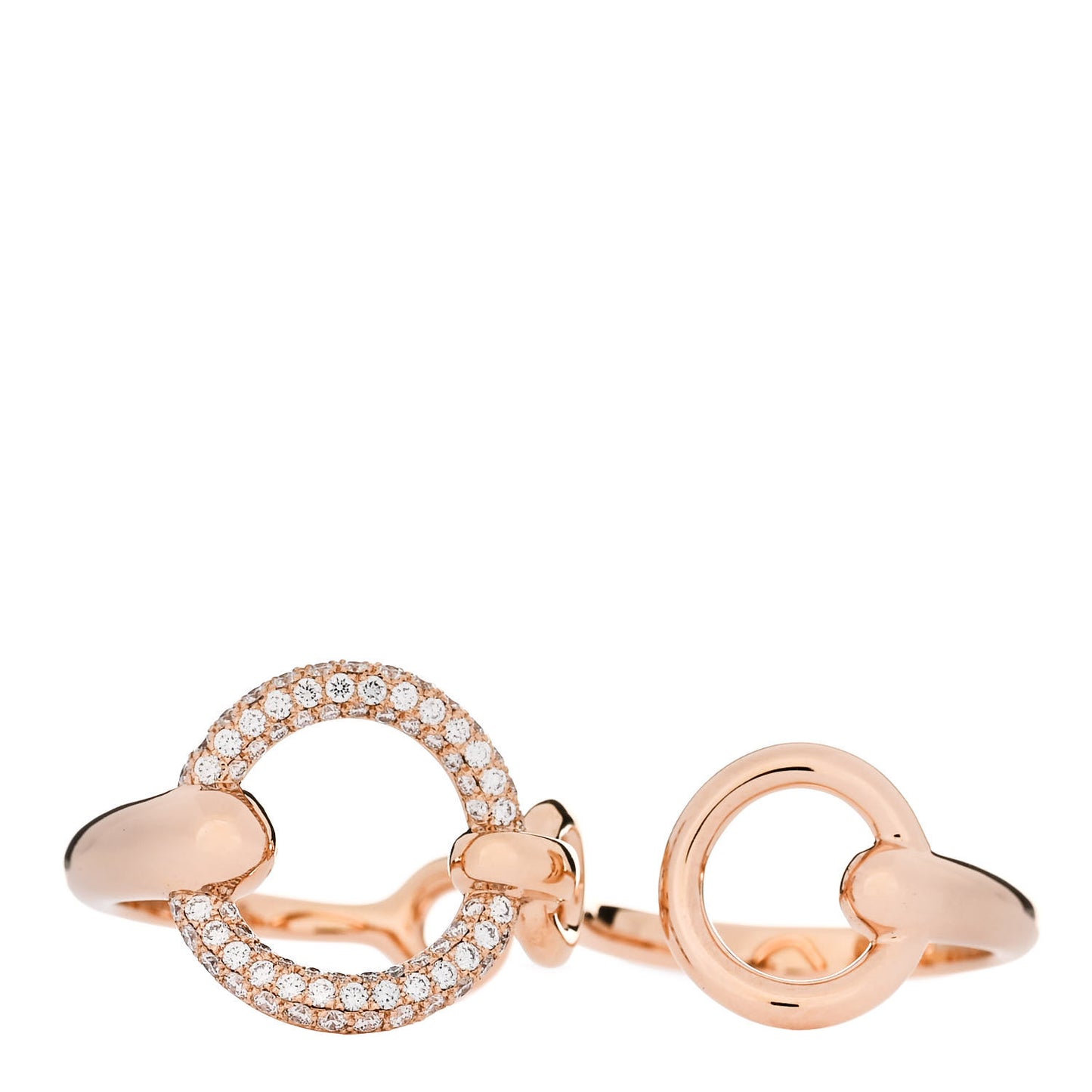 18K Rose Gold Diamond Filet d'Or Double Ring 52 6