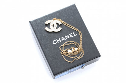Chanel Crystal Baguette CC Necklace Gold 5 of 5