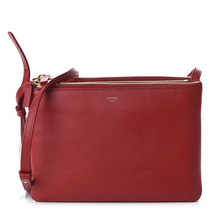 Celine Lambskin Small Trio Crossbody Bag Red 1 of 9