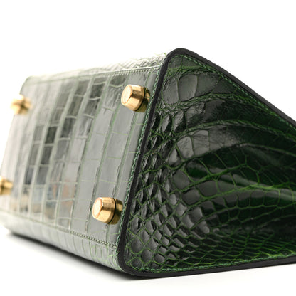 Hermes Alligator Mini Kelly Sellier 20 Vert Fonce 10 of 14