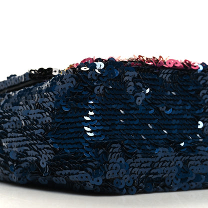 Chanel Sequin Medium Single Flap Blue Black Multicolor 9 of 11
