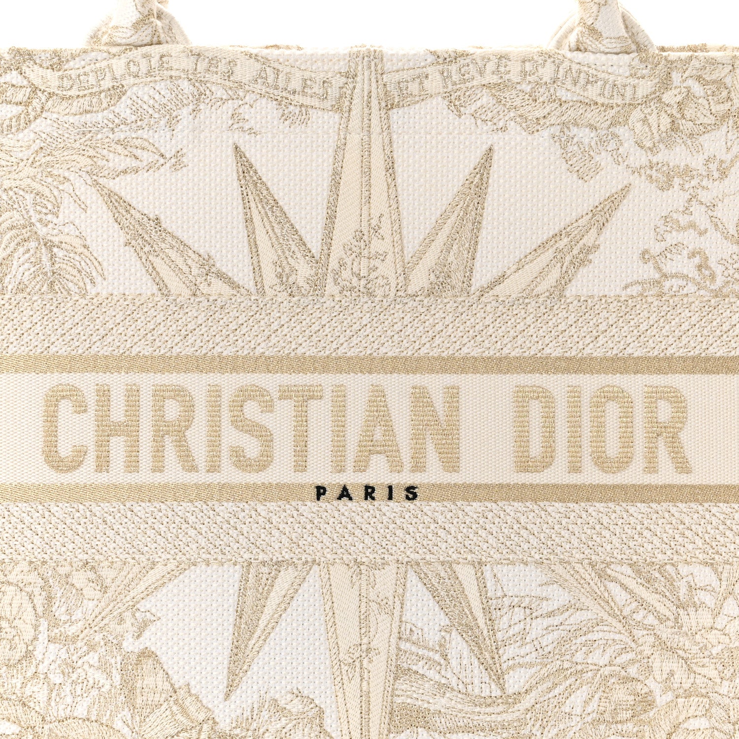 Christian Dior Canvas Embroidered Medium Rêve d'Infini Book Tote Gold 8 of 11