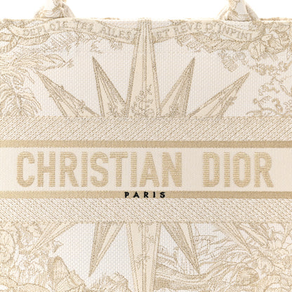 Christian Dior Canvas Embroidered Medium Rêve d'Infini Book Tote Gold 8 of 11