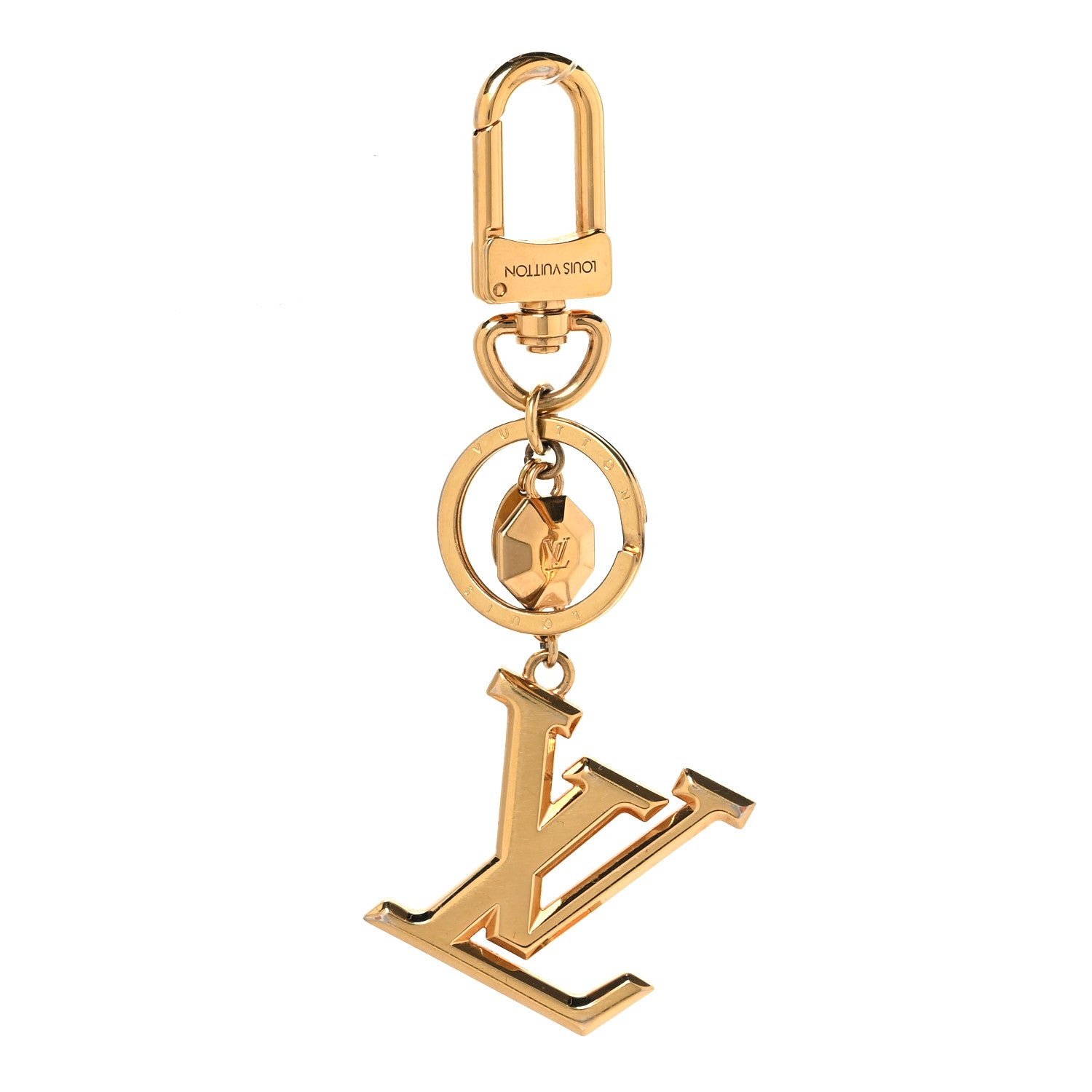 Louis Vuitton LV Facettes Bag Charm Key Holder Gold 1 of 5