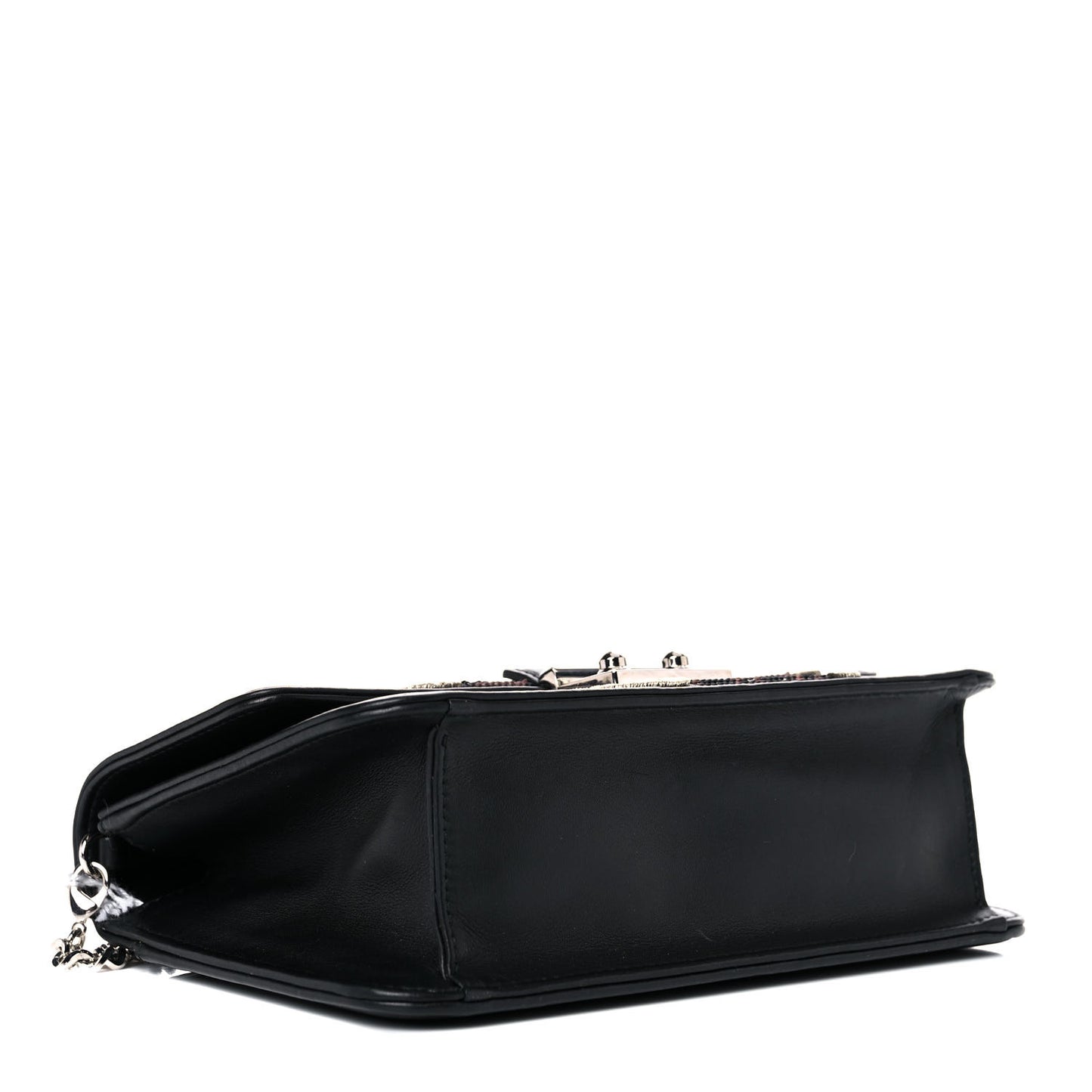 Lambskin Sequin Embroidered Miss Dior Promenade Flap Bag Black