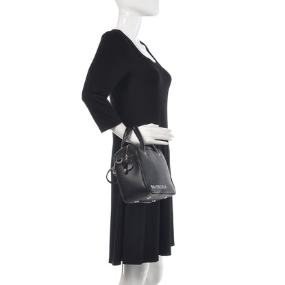 Balenciaga Shiny Day Calfskin XS Triangle Square Bag Black 3 of 10