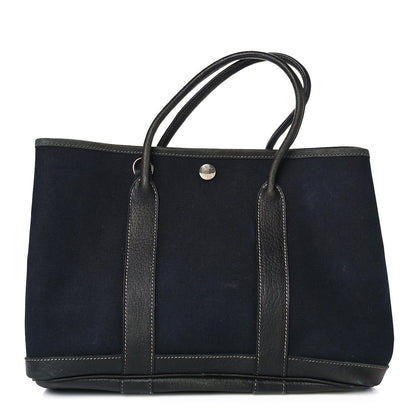 Hermes Toile Buffle Skipper Garden Party 30 TPM Black Bleu Marine 1 of 29
