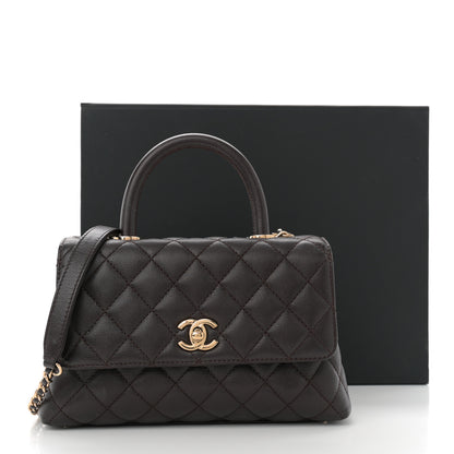 Chanel Caviar Quilted Mini Coco Handle Flap Dark Brown 11 of 11