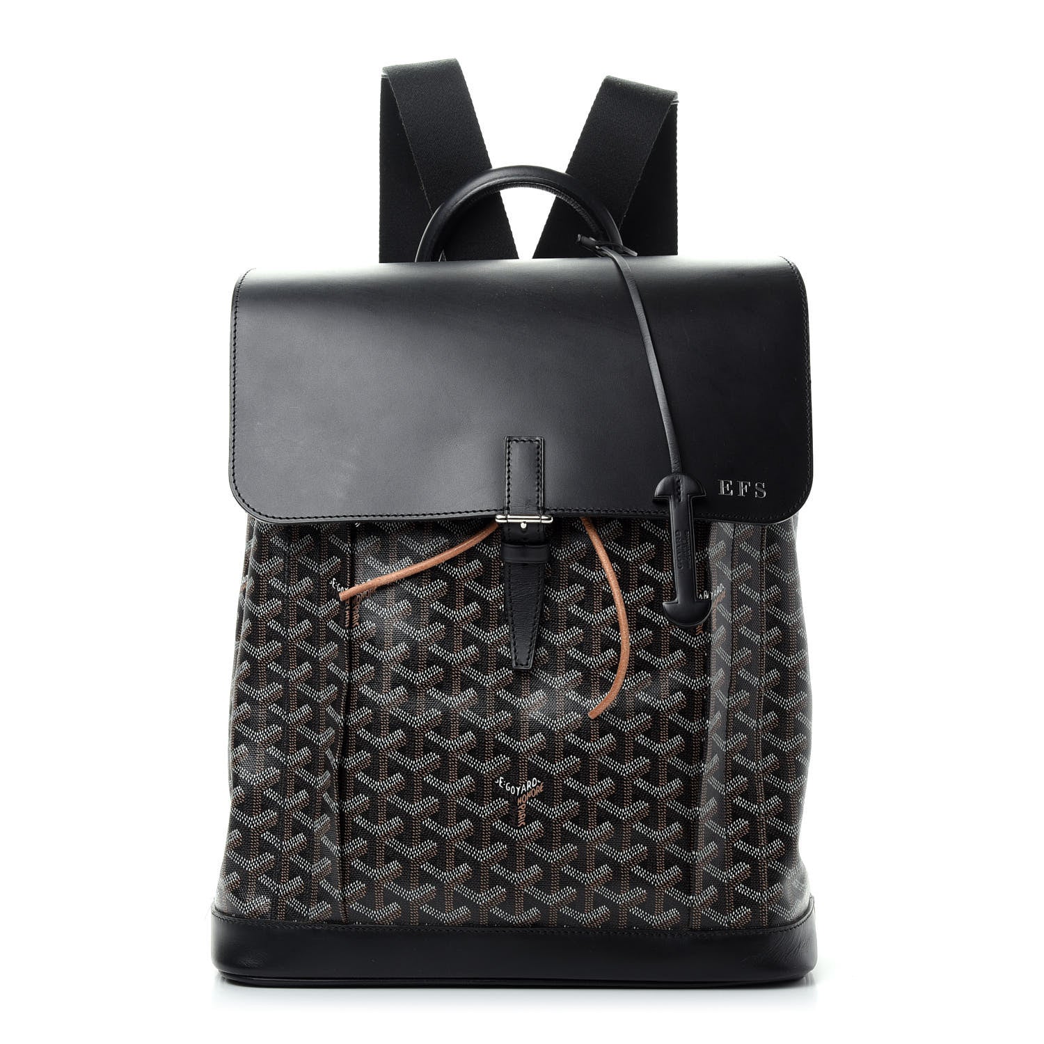 Goyard Goyardine Calfskin Alpin MM Backpack Black 1 of 10