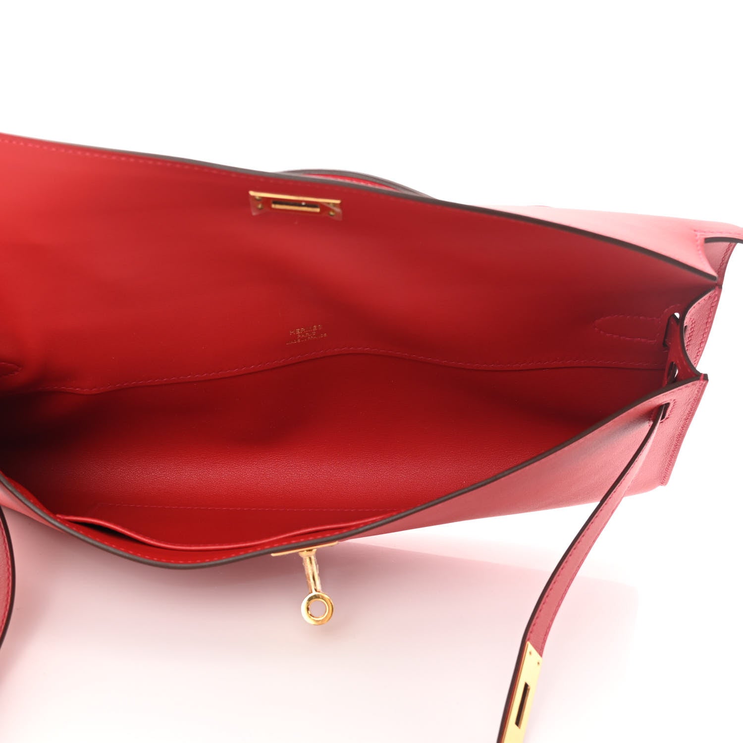 Hermes Swift Kelly Cut Clutch Pochette Vermillion 5 of 8