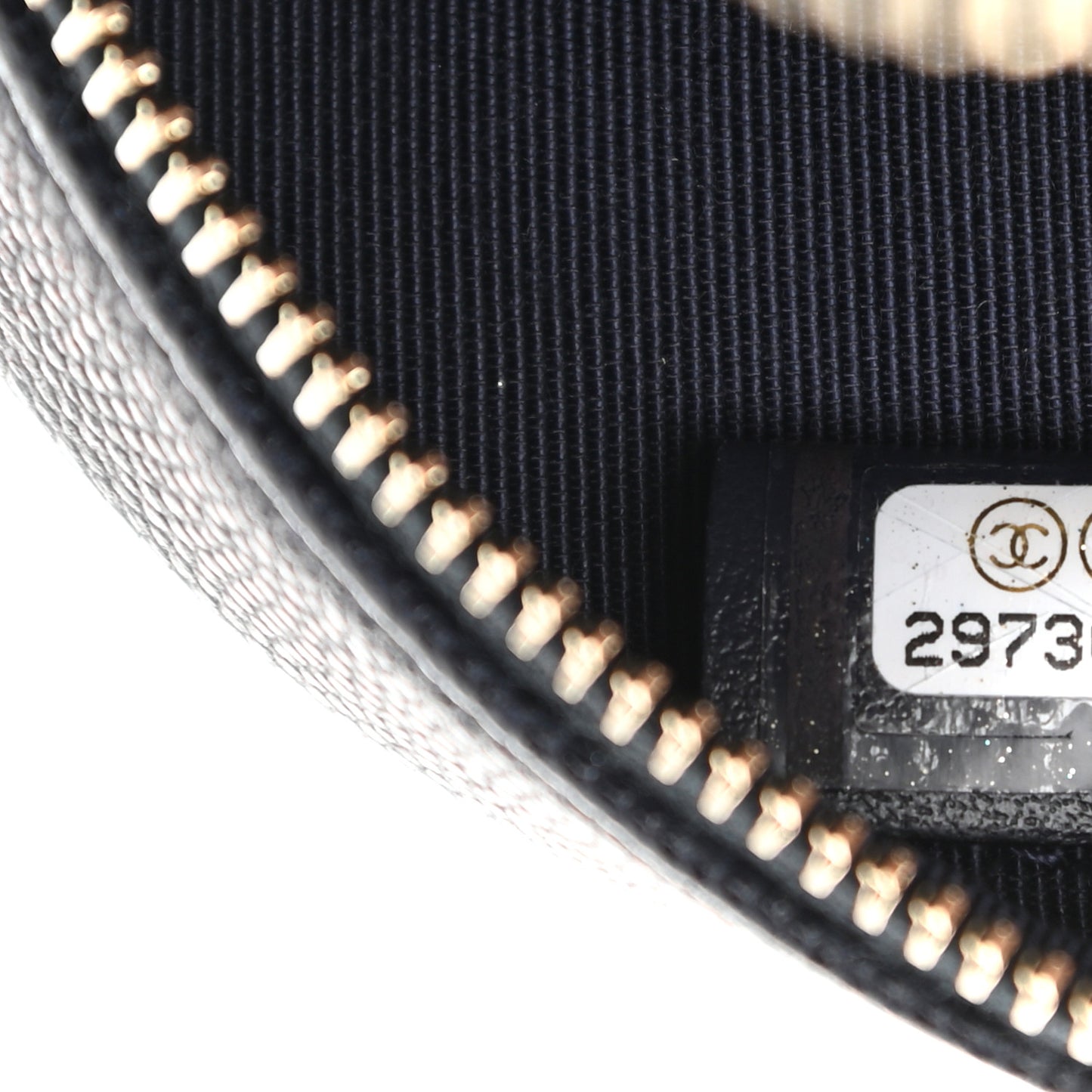 Caviar Quilted Round Clutch With Chain Navy