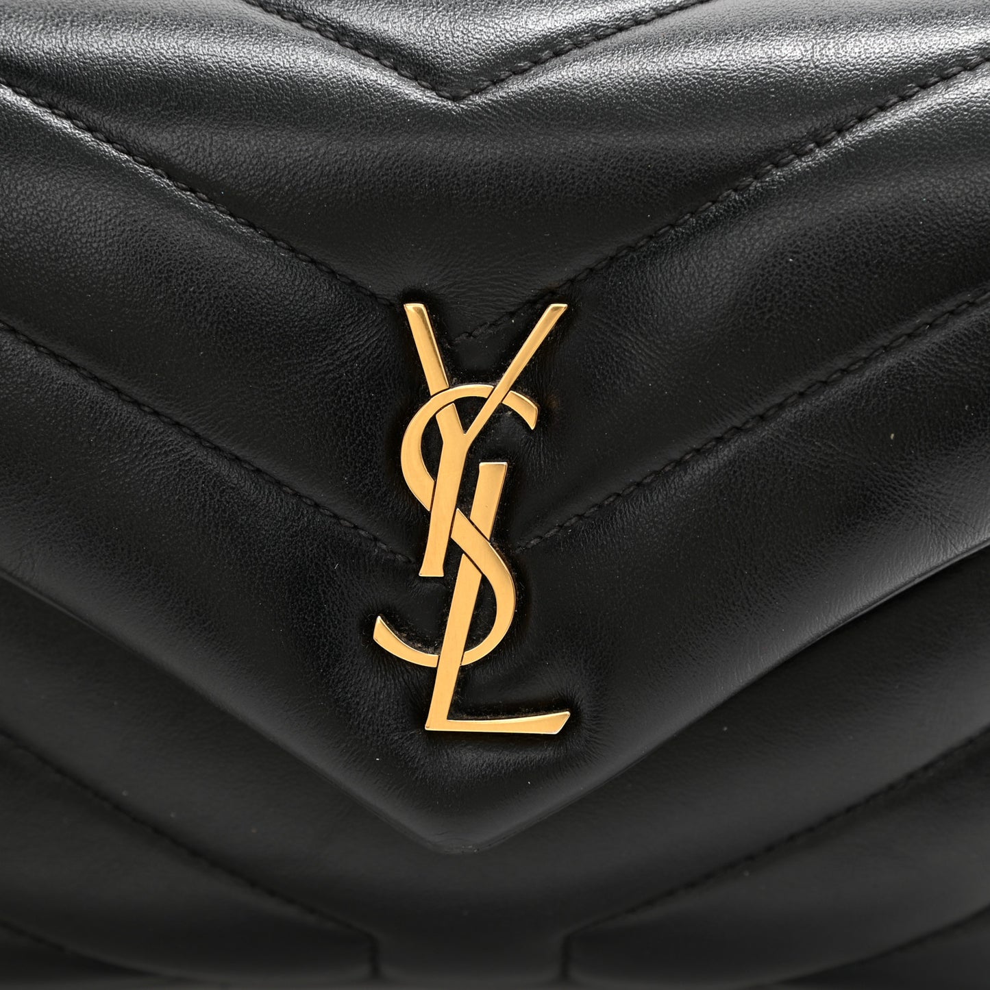 Calfskin Y Quilted Monogram Toy Loulou Crossbody Bag Black