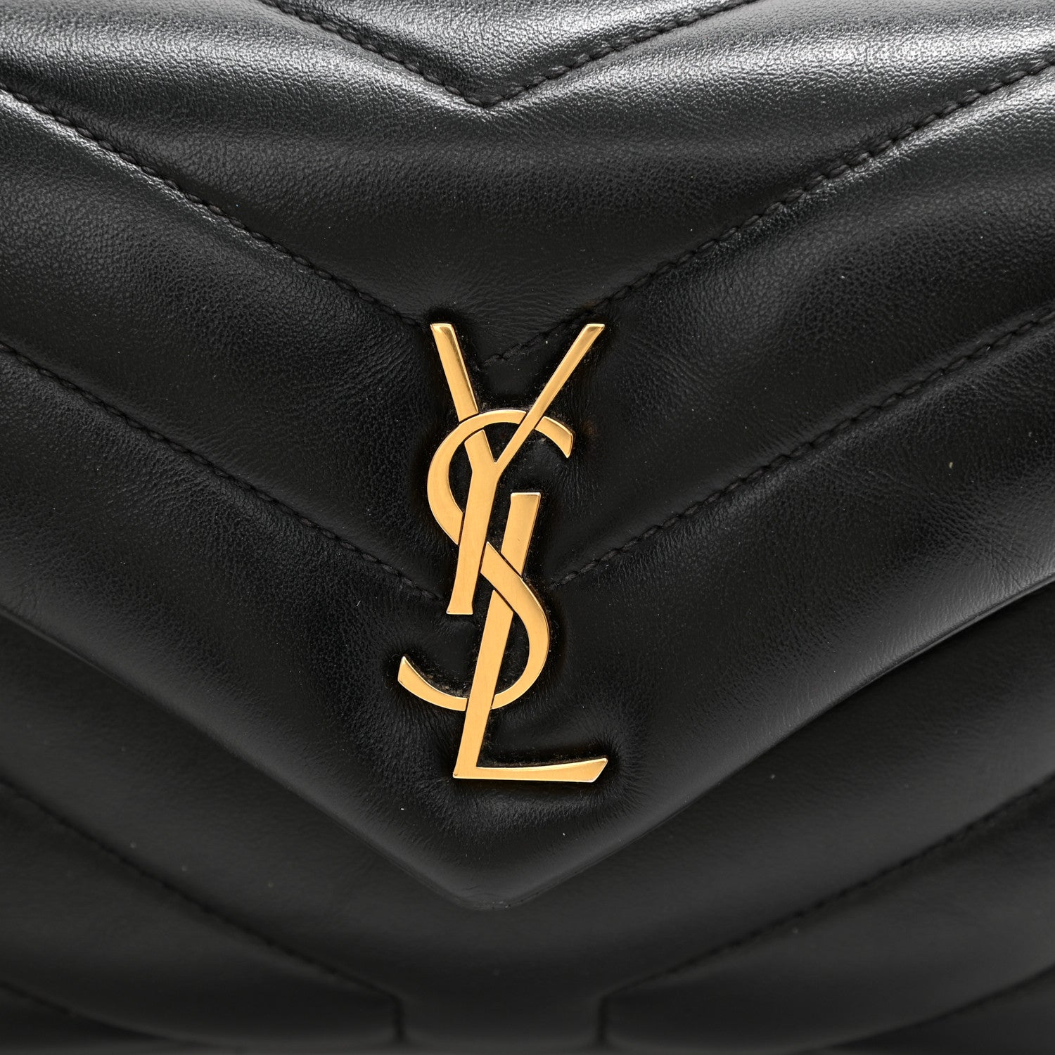 Saint Laurent Calfskin Y Quilted Monogram Toy Loulou Crossbody Bag Black 8 of 11