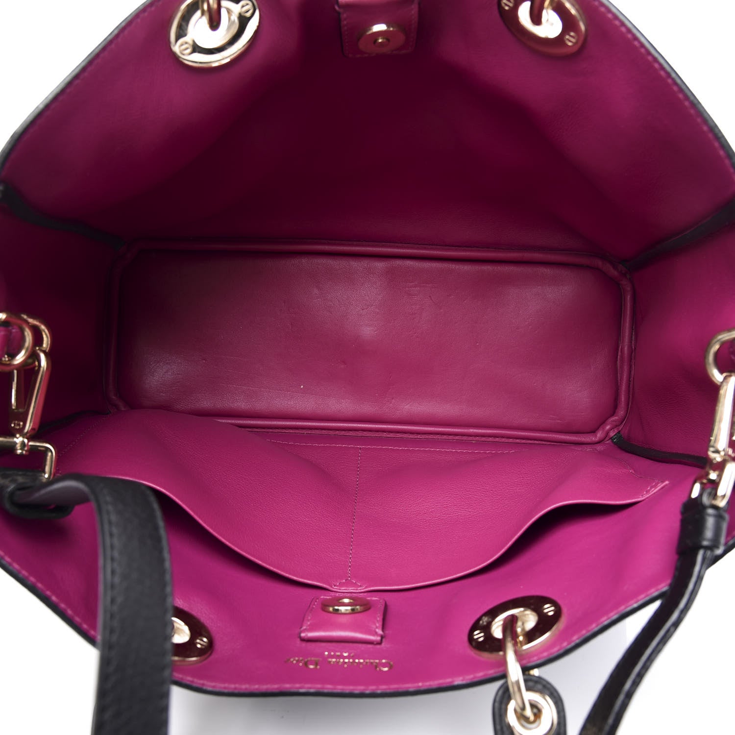 Christian Dior Bullcalf Medium Diorissimo Tote Black Rose Indien 4 of 9