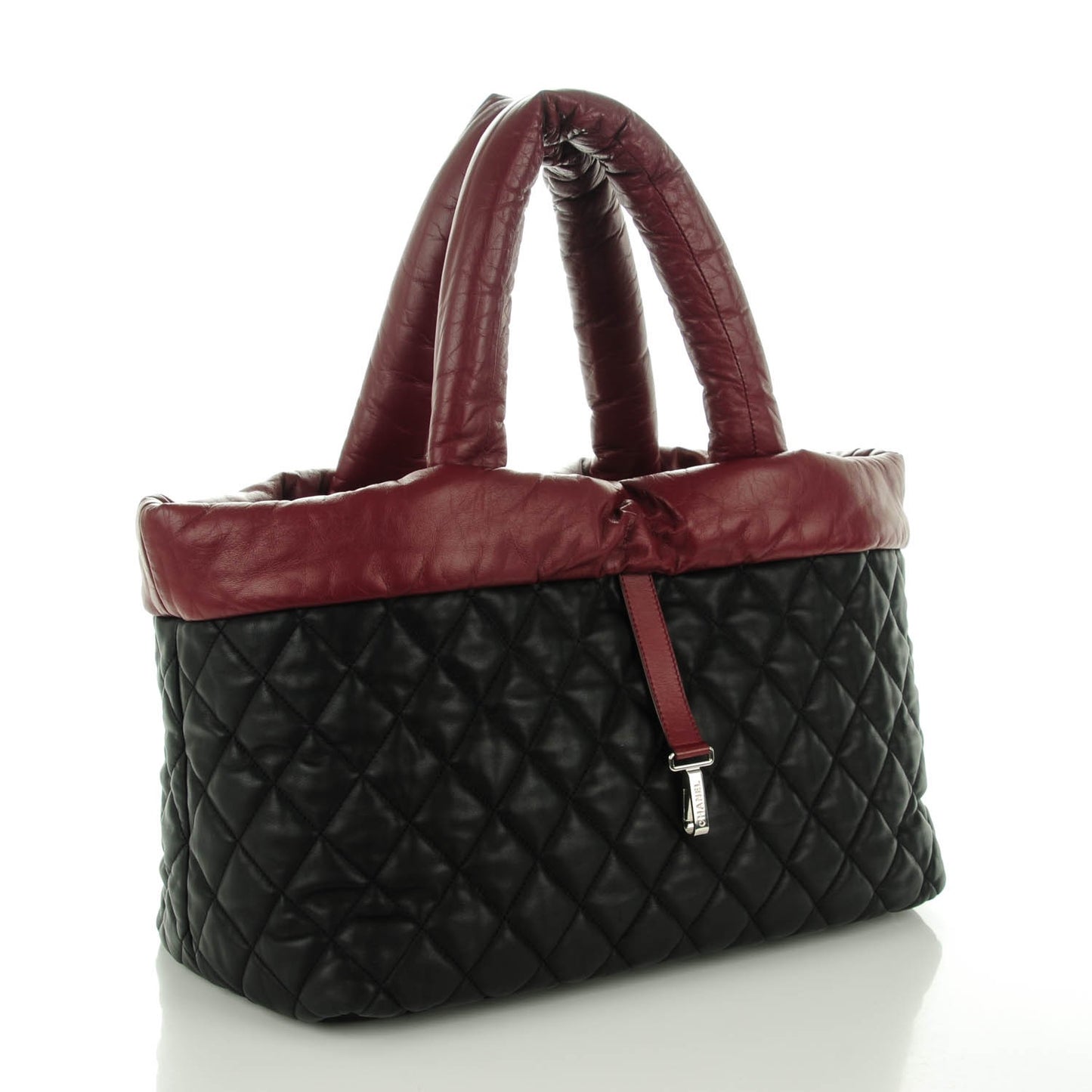 Lambskin Quilted Medium Coco Cocoon Reversible Tote Black