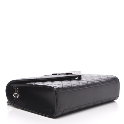 Saint Laurent Grain De Poudre Textured Mixed Matelasse Triquilt Medium Monogram Satchel Black 4 of 9