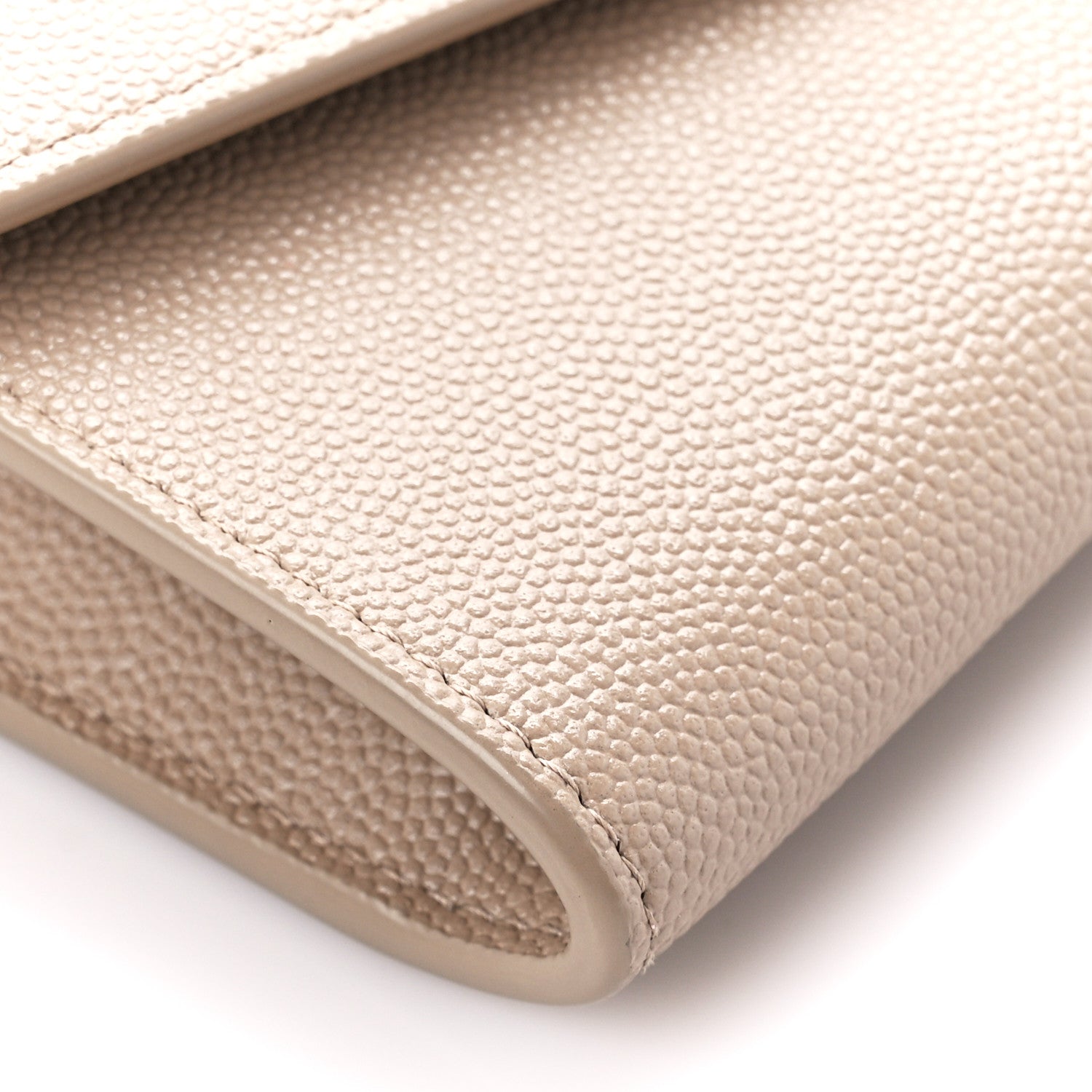 Saint Laurent Grain De Poudre Monogram Uptown Chain Wallet Dark Beige 8 of 10