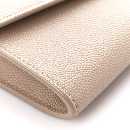 Saint Laurent Grain De Poudre Monogram Uptown Chain Wallet Dark Beige 8 of 10