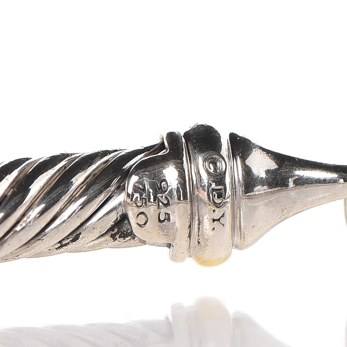 Sterling Silver 18K Yellow Gold 5mm Cable Classic Buckle Bracelet