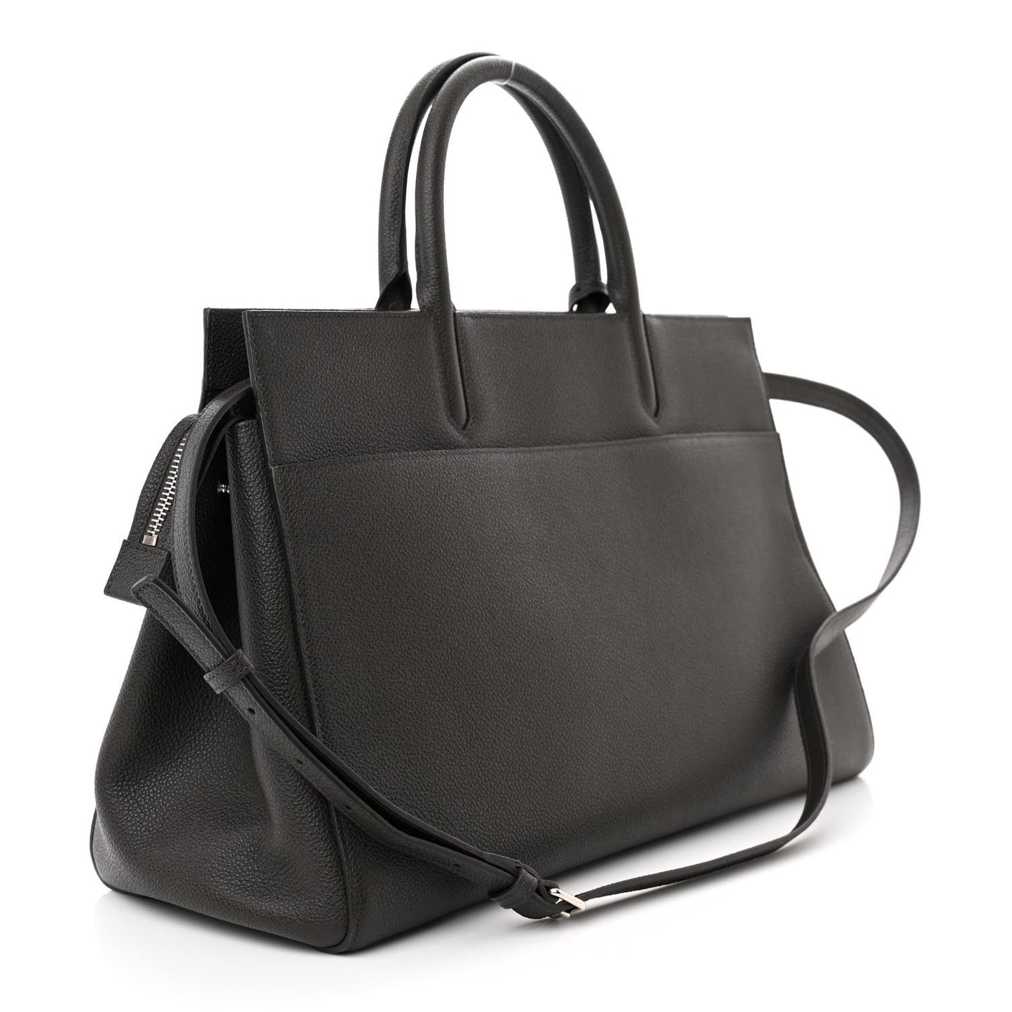Grained Calfskin Medium Cabas Rive Gauche Coal