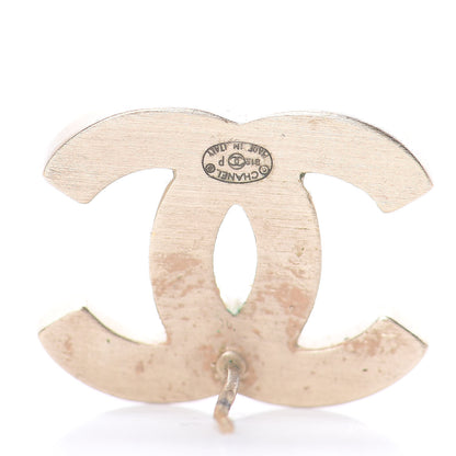 Chanel Lambskin CC Earrings Black Gold 5 of 6