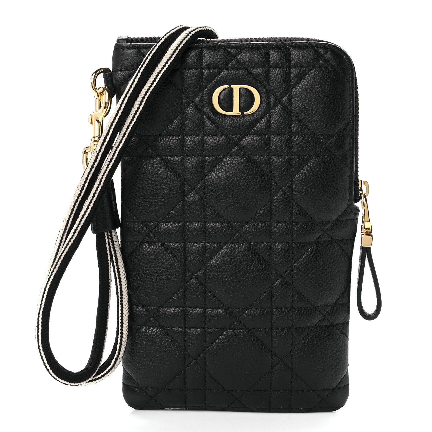 Christian Dior Supple Calfskin Cannage Caro Multifunctional Pouch Black 3 of 15