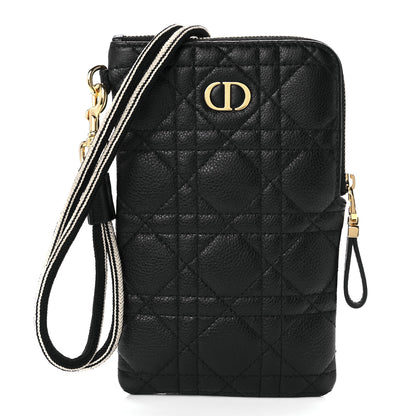 Christian Dior Supple Calfskin Cannage Caro Multifunctional Pouch Black 3 of 15