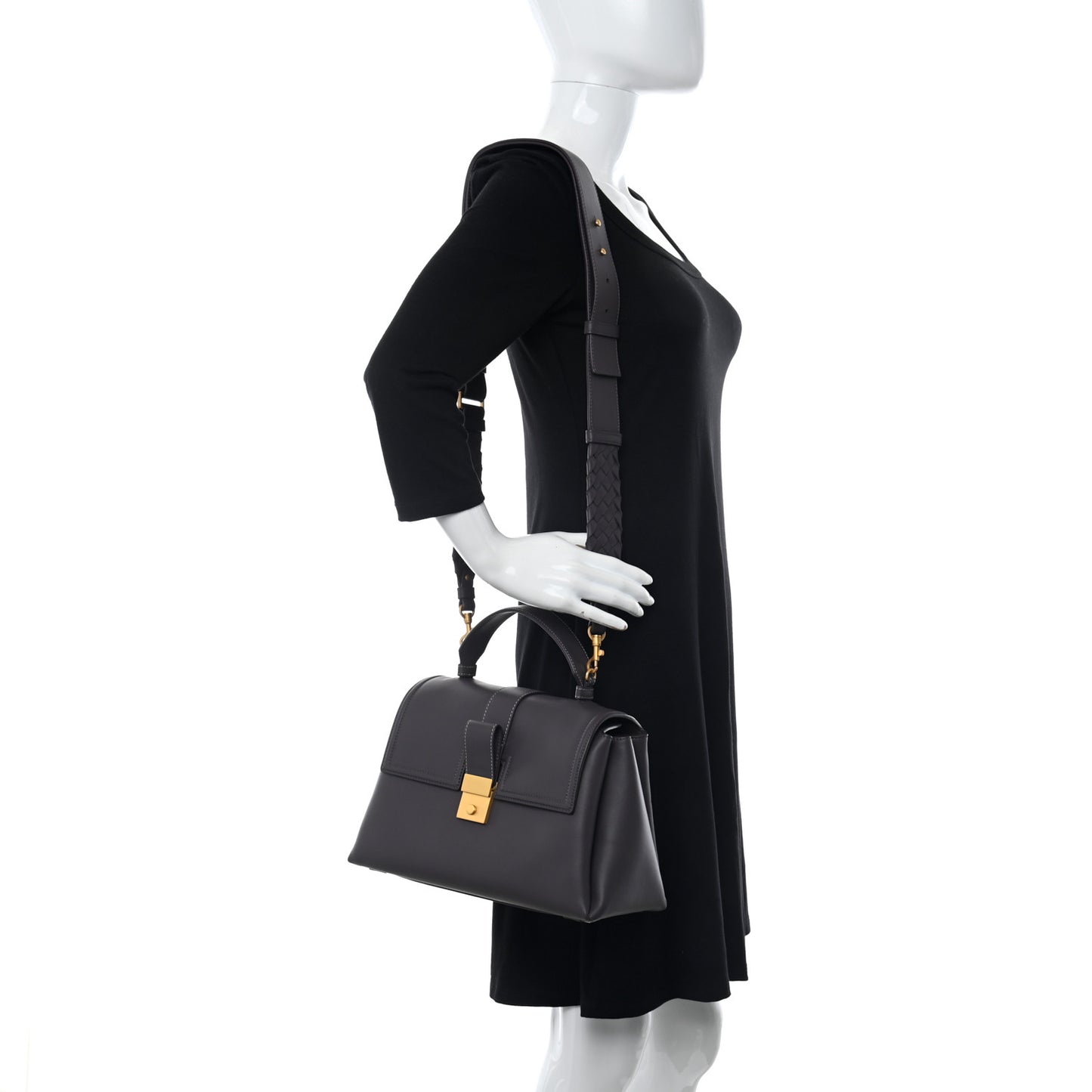 Matte Calfskin Medium Piazza Bag Quetsche