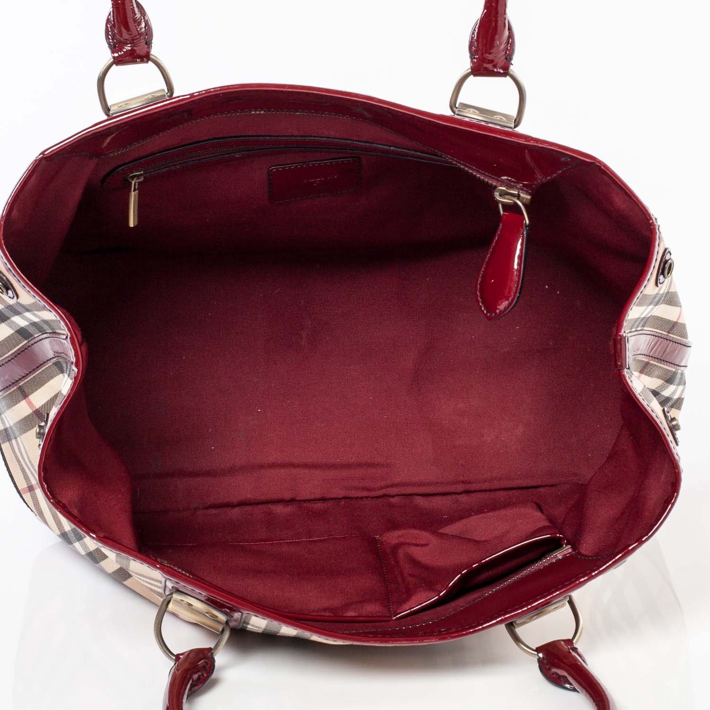 House Check Tote Red