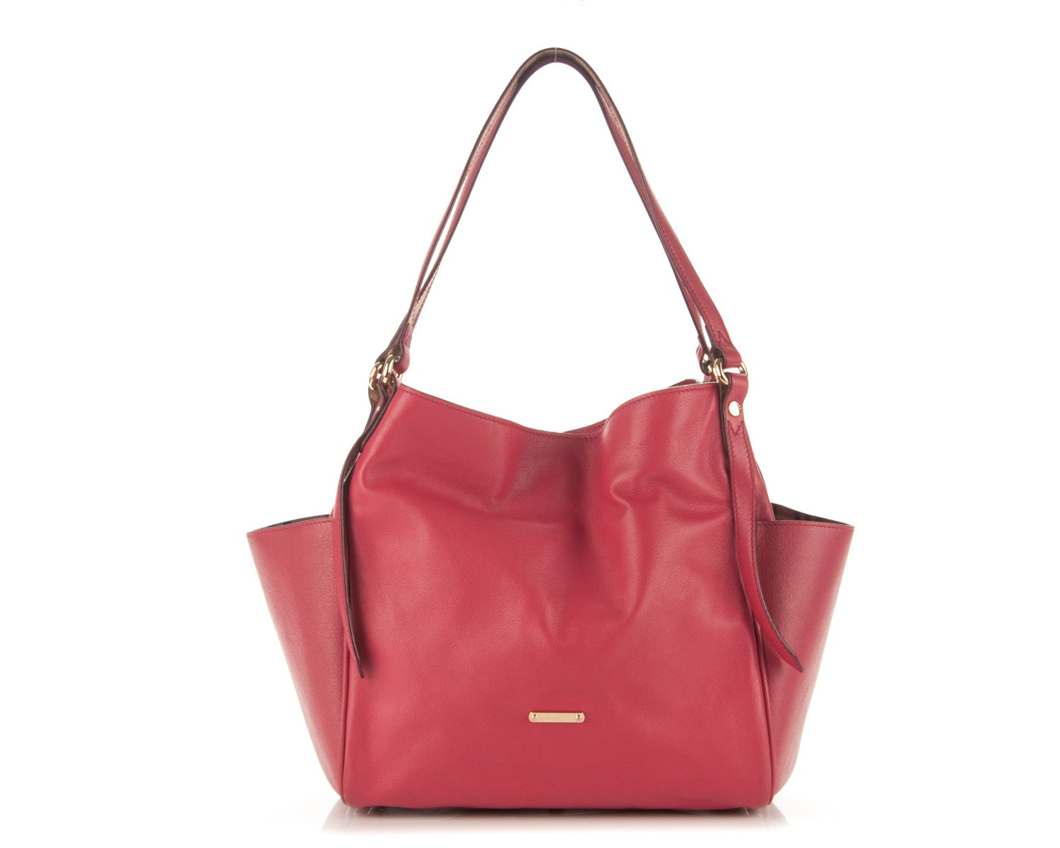 Burberry Calfskin Small Canterbury Tote Dark Pink 1 of 13