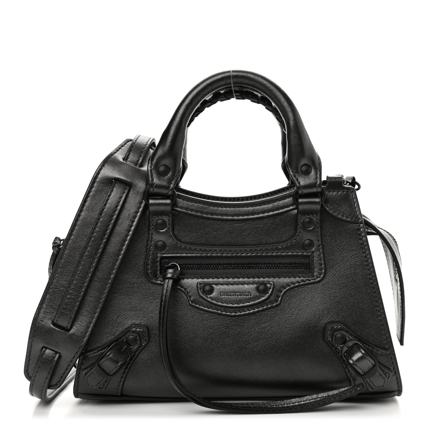 Smooth Calfskin Neo Classic Black Hardware Mini City Gunmetal
