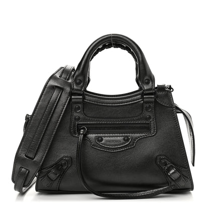 Balenciaga Smooth Calfskin Neo Classic Black Hardware Mini City Gunmetal 1 of 10