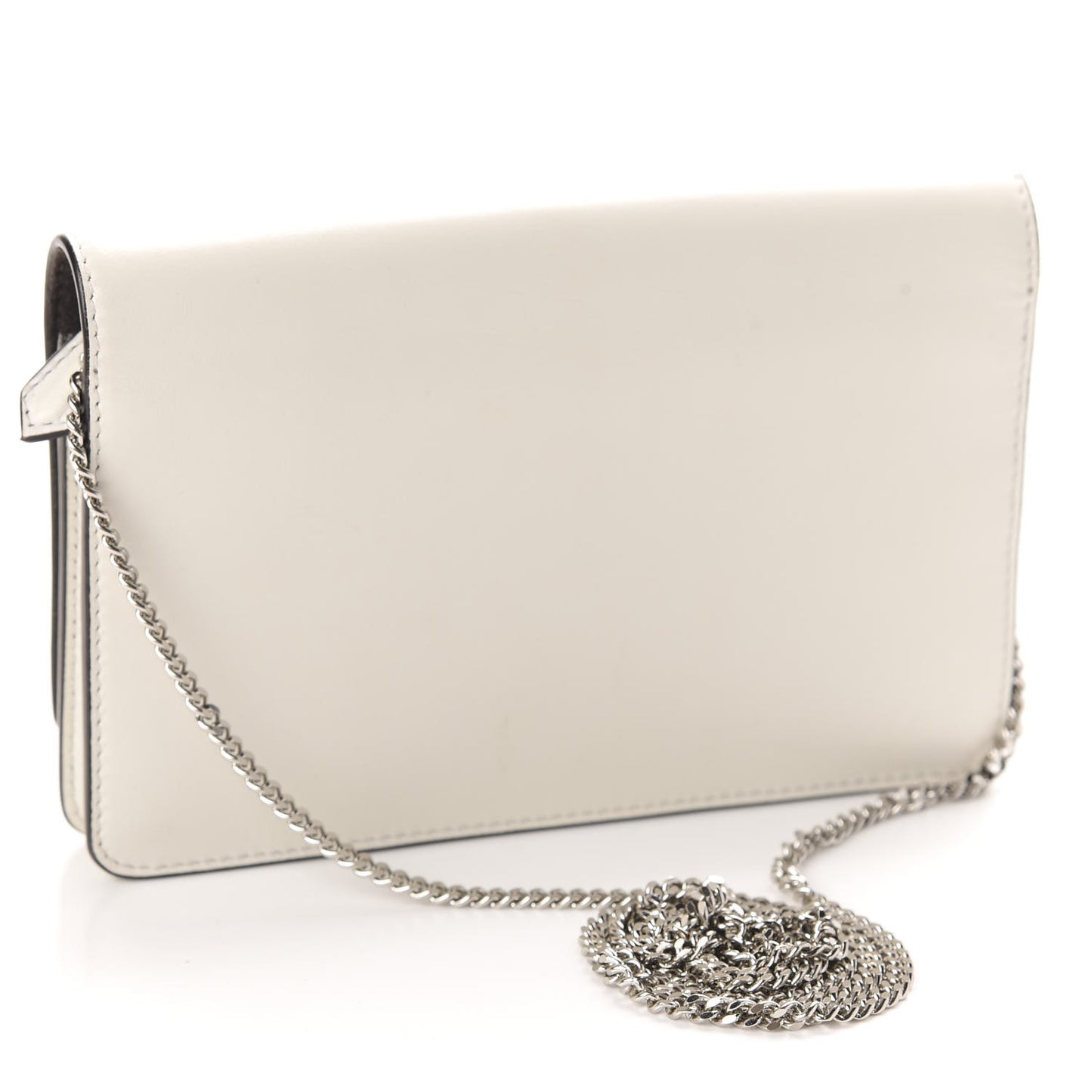 Vitello Century Lucido Nappa Flowerland Studded Tube Wallet On Chain White Ice Multicolor