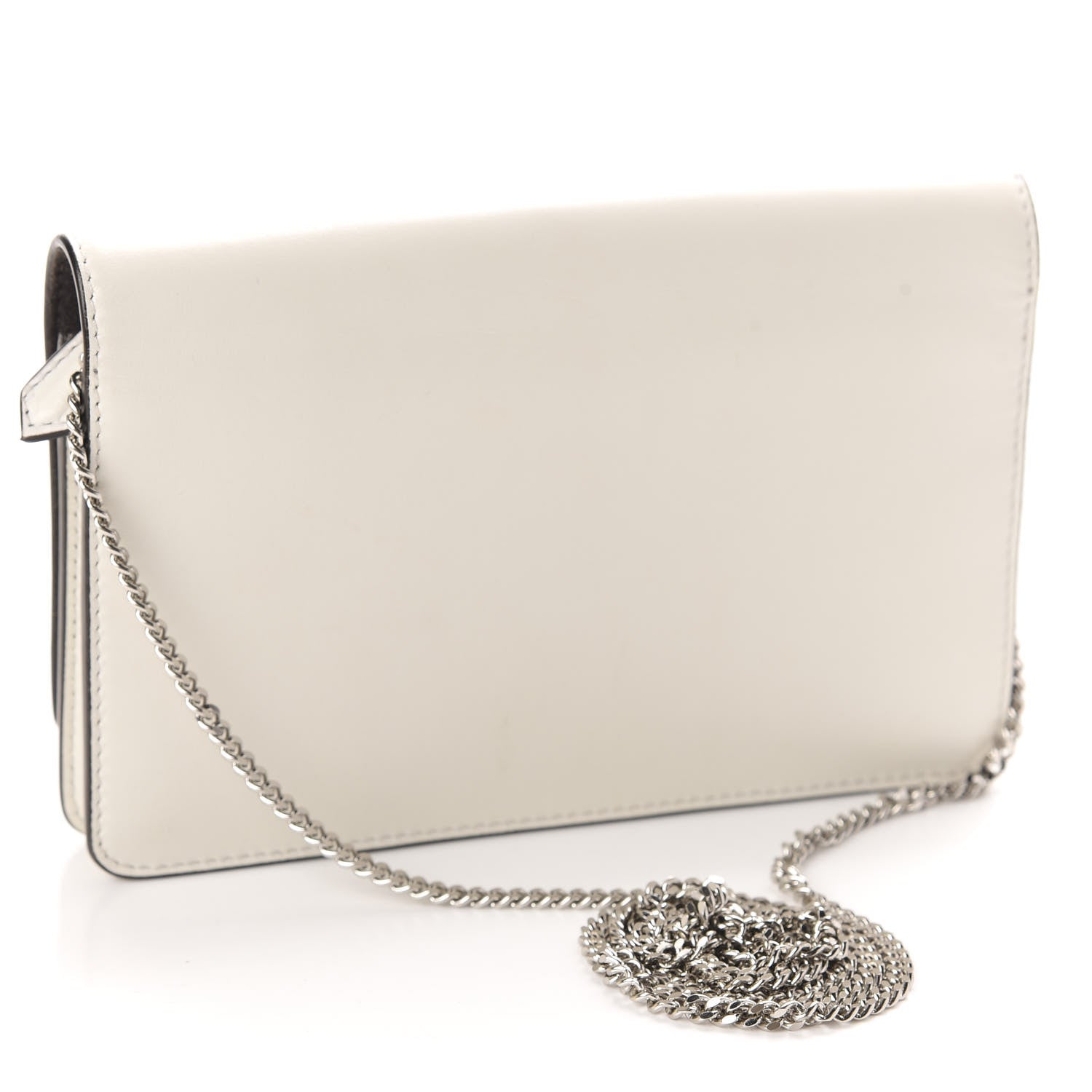 Fendi Vitello Century Lucido Nappa Flowerland Studded Tube Wallet On Chain White Ice Multicolor 3 of 11
