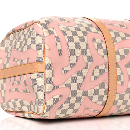 Louis Vuitton Damier Azur Tahitienne Keepall Bandouliere 50 Rose Ballerine 9 of 14