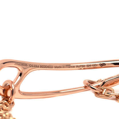 Hermes 18K Rose Gold Diamond MM Chaine d'Ancre Punk Bracelet SH 4 of 4