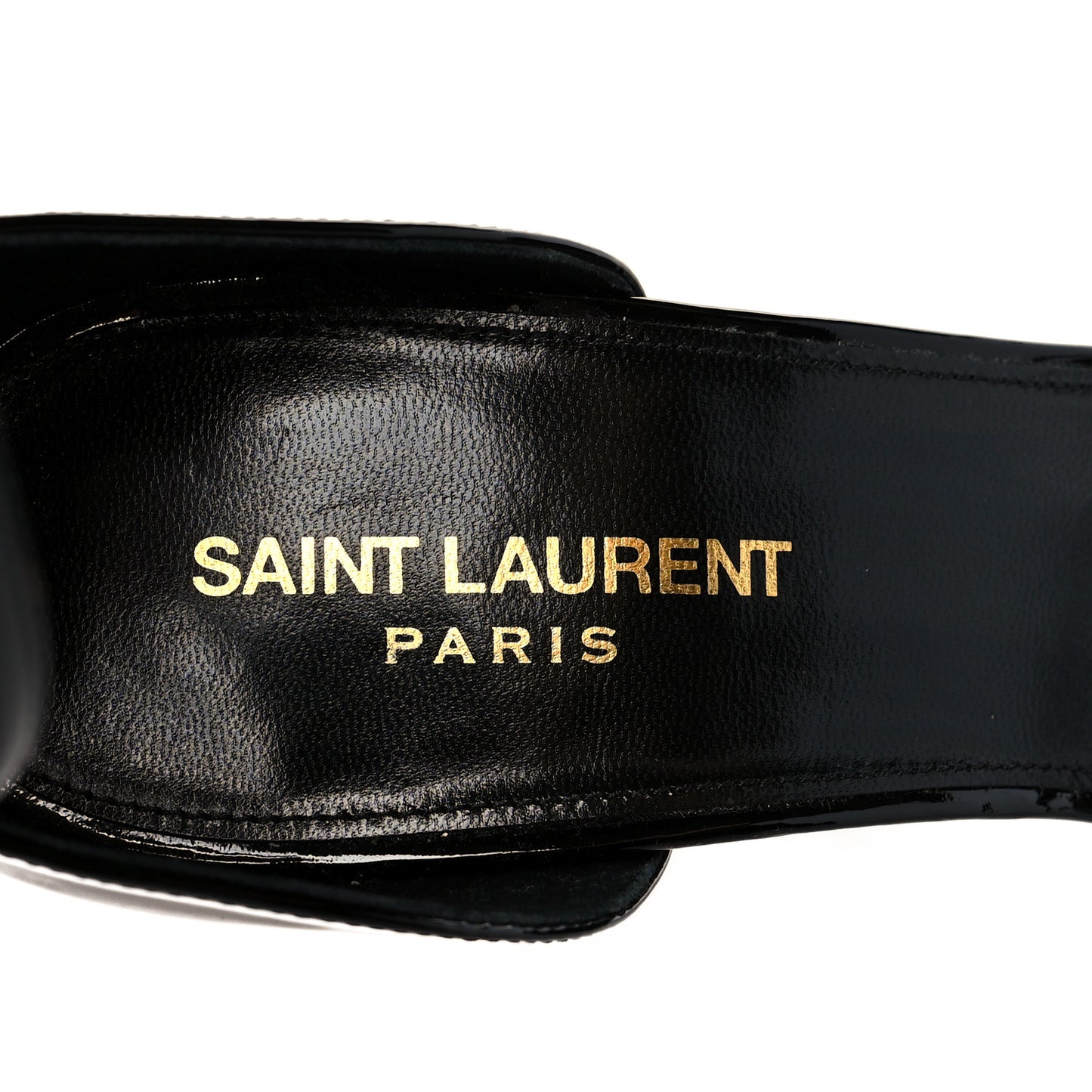 Patent Calfskin Opyum 110 Sandals 40.5 Black Gold